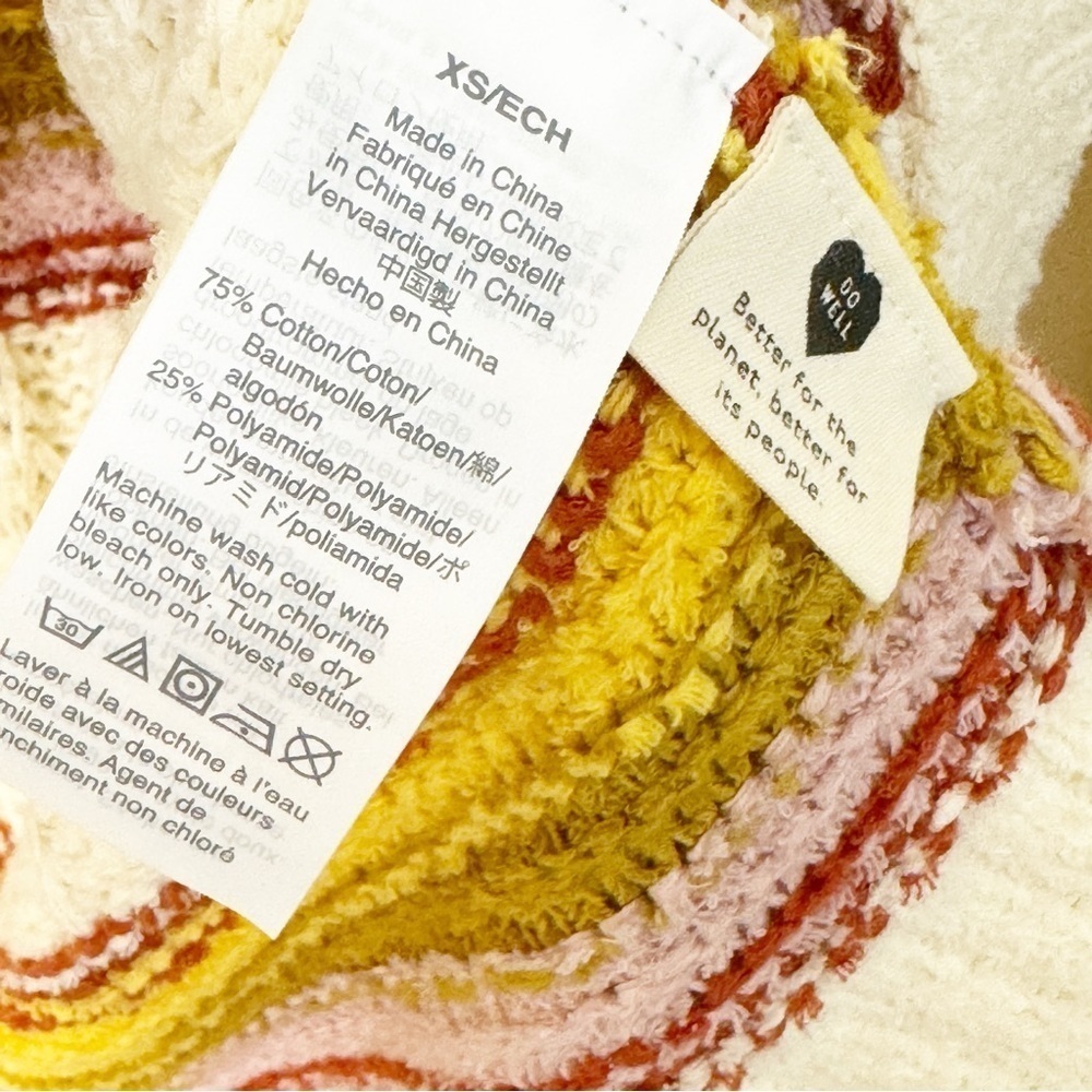 Madewell Cream Yellow Striped Diaz Open Cardigan Size XS - Picture 5 of 5